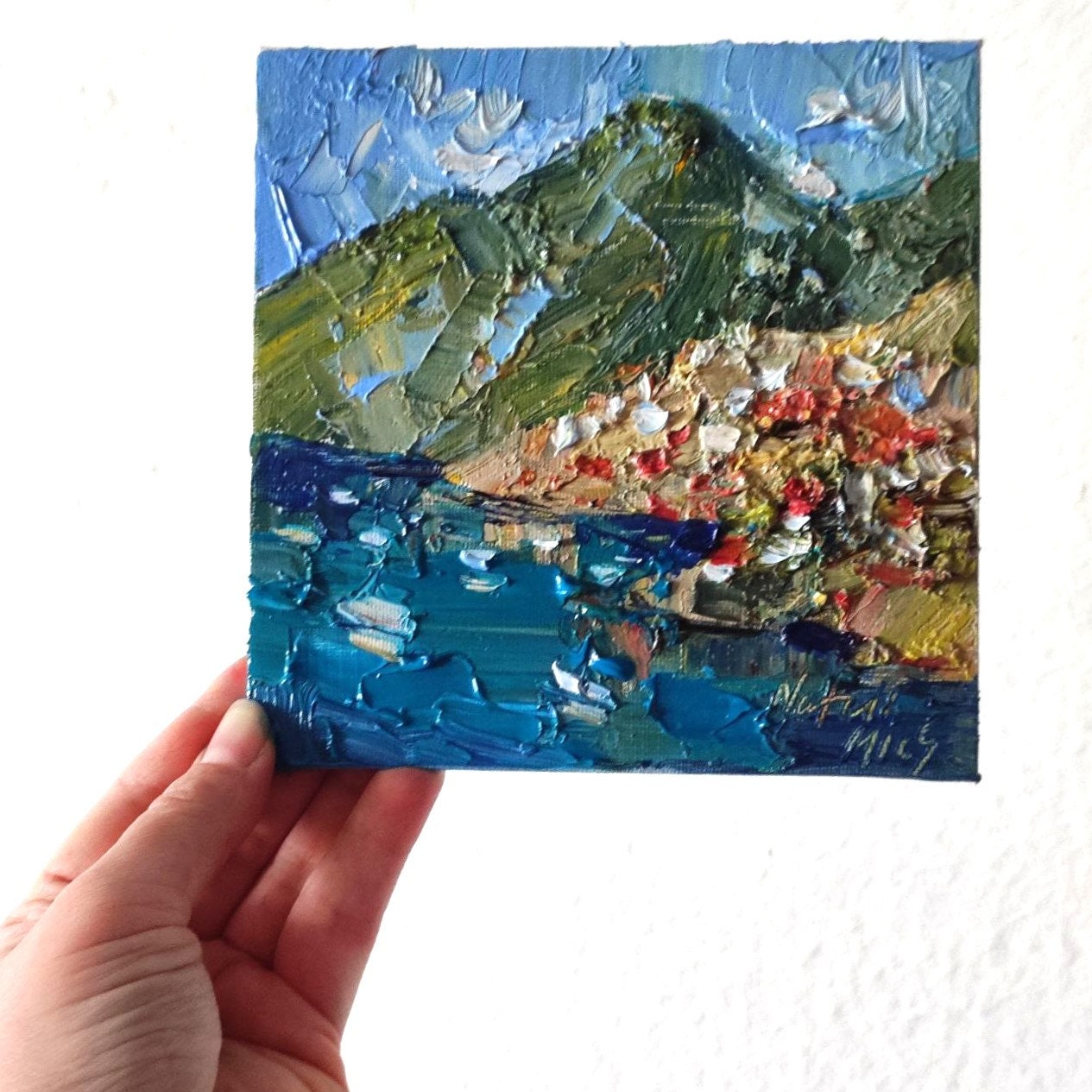 Positano Original oil painting 6x6"