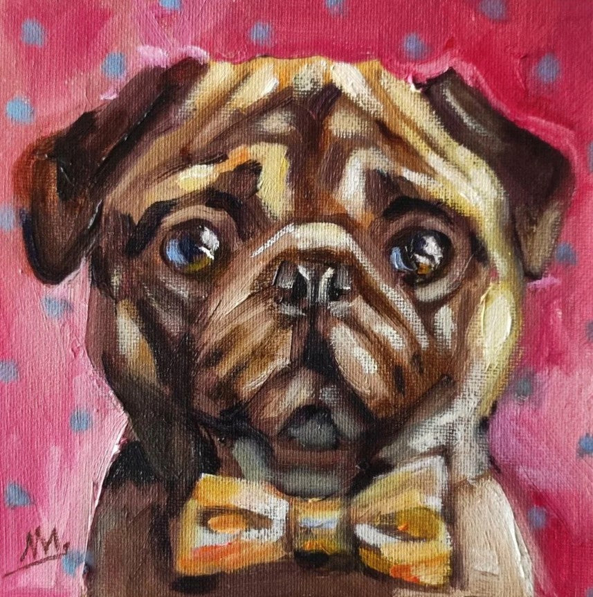 Custom Pet Portrait from photo. Personalized Painting