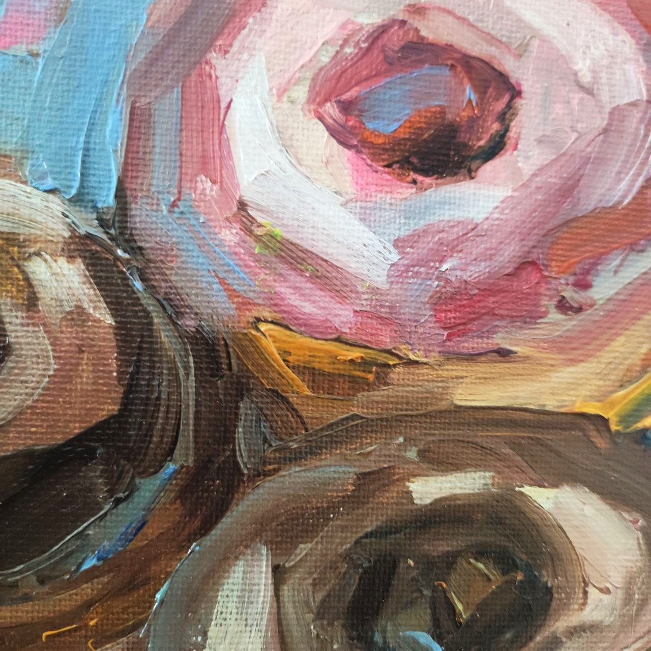 Donuts. Original oil painting 6x8''. Cozy wall art.