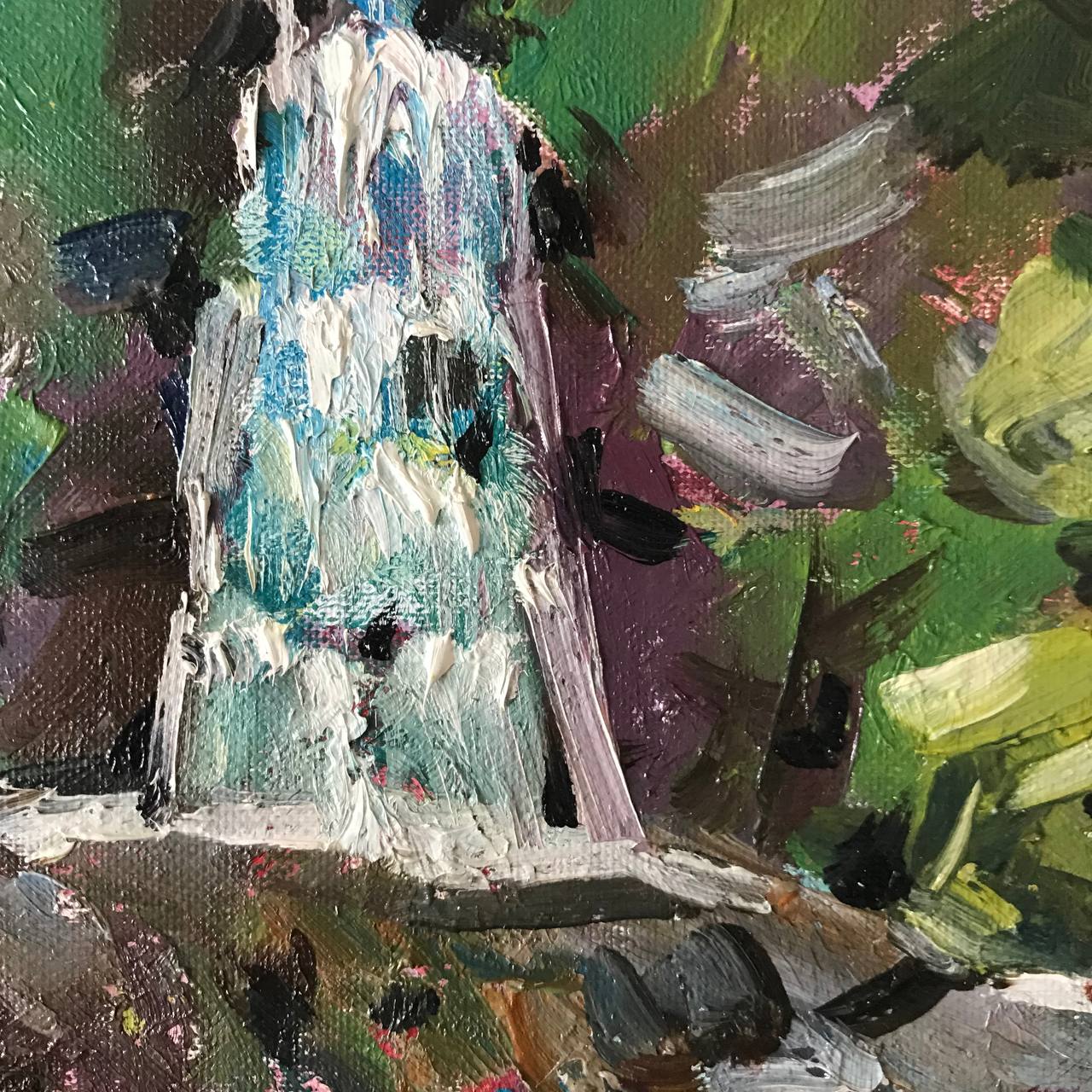 Waterfall. Original oil painting 6x8''. Impressionist style