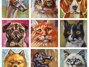 Räätälöity lemmikin muotokuva valokuvasta. Personoitu maalaus.