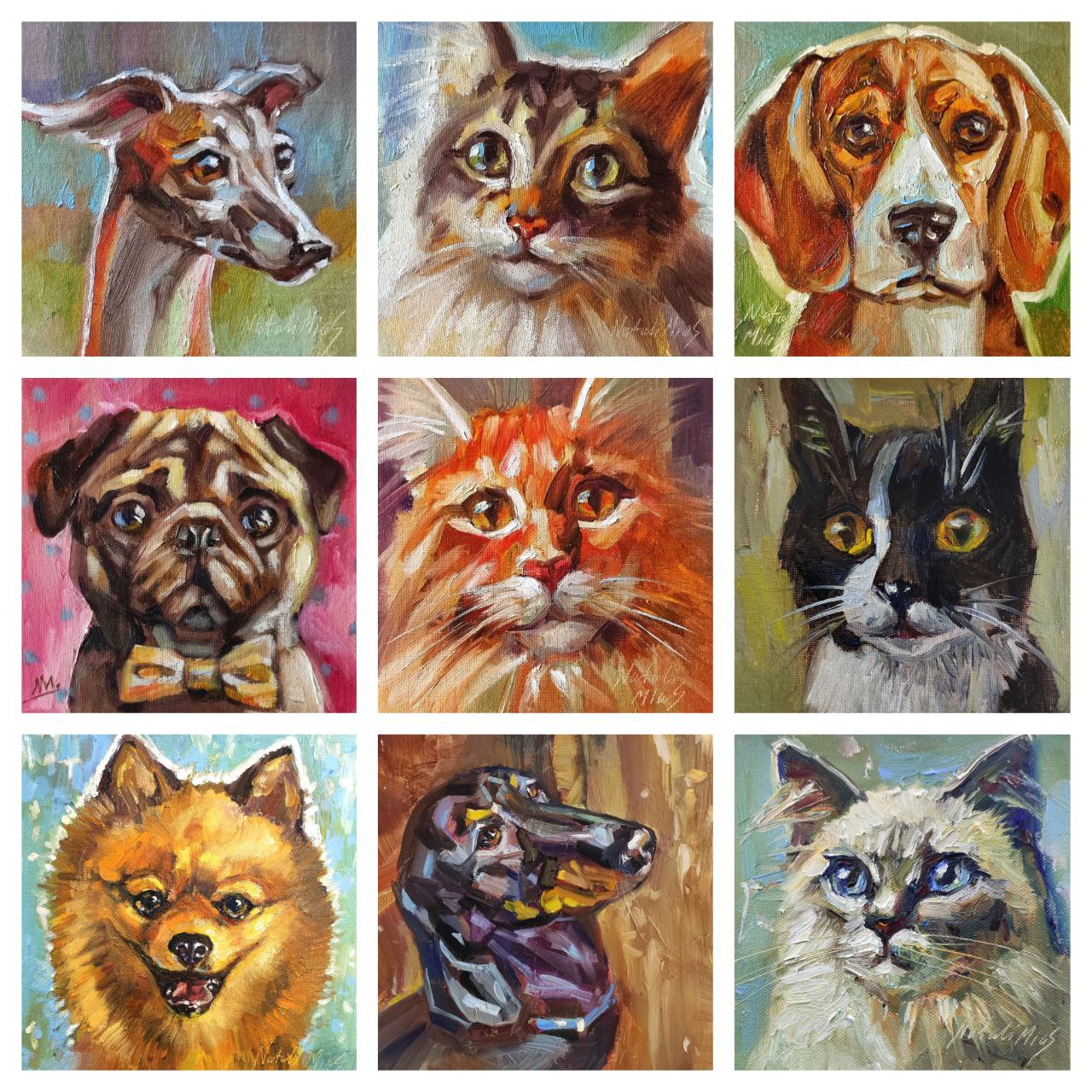 Custom Pet Portrait from photo. Personalized Painting